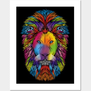 Rainbow Lion Posters and Art